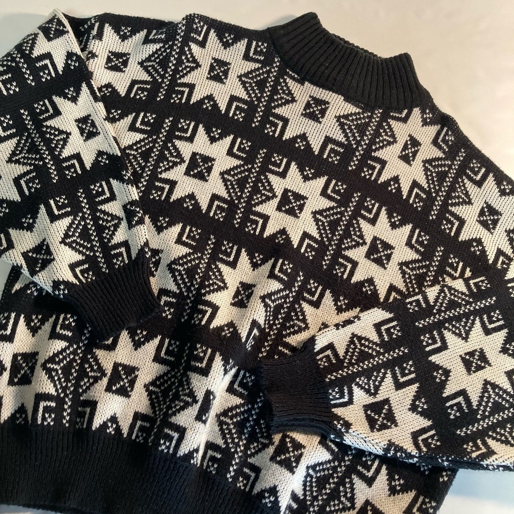 Vintage 80s For Situations Womens M  Acrylic Knit Pullover Sweater Crewneck